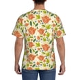 thumbnail image 3 of Vsdgher Rose Daisy Print Men's Dry Fit Mesh Athletic Shirts Moisture Wicking Tennis T-Shirt Tops, 3 of 9