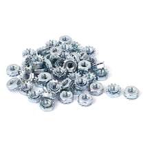 Unique Bargains 10#-24 Female Thread Zinc Plated Kep Hex Nut 50Pcs
