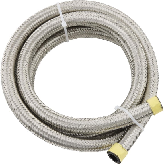 Stainless Steel Braided Hose Line, -8 AN, 6 Ft.