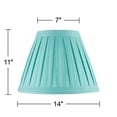 thumbnail image 4 of Turquoise Linen Box Pleat Medium Empire Lamp Shade 7"" Top x 14"" Bottom x 11"" Slant x 11"" High (Spider) Replacement with Harp and Finial - Springcrest, 4 of 4