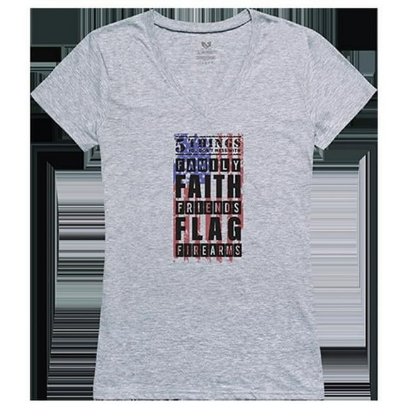 Rapid Dominance  5 Things YDMW 2 Graphic V-Neck T-Shirts, Heather Grey - 2XL