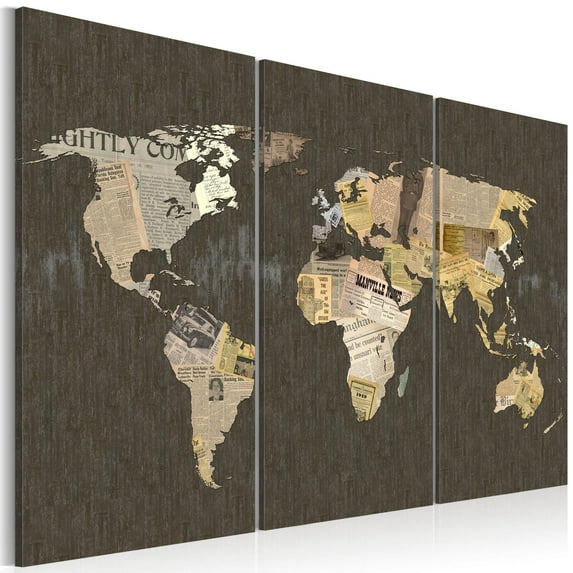Tiptophomedecor World Map Wallpaper Wall Mural - Vintage Map With Blue Oceans