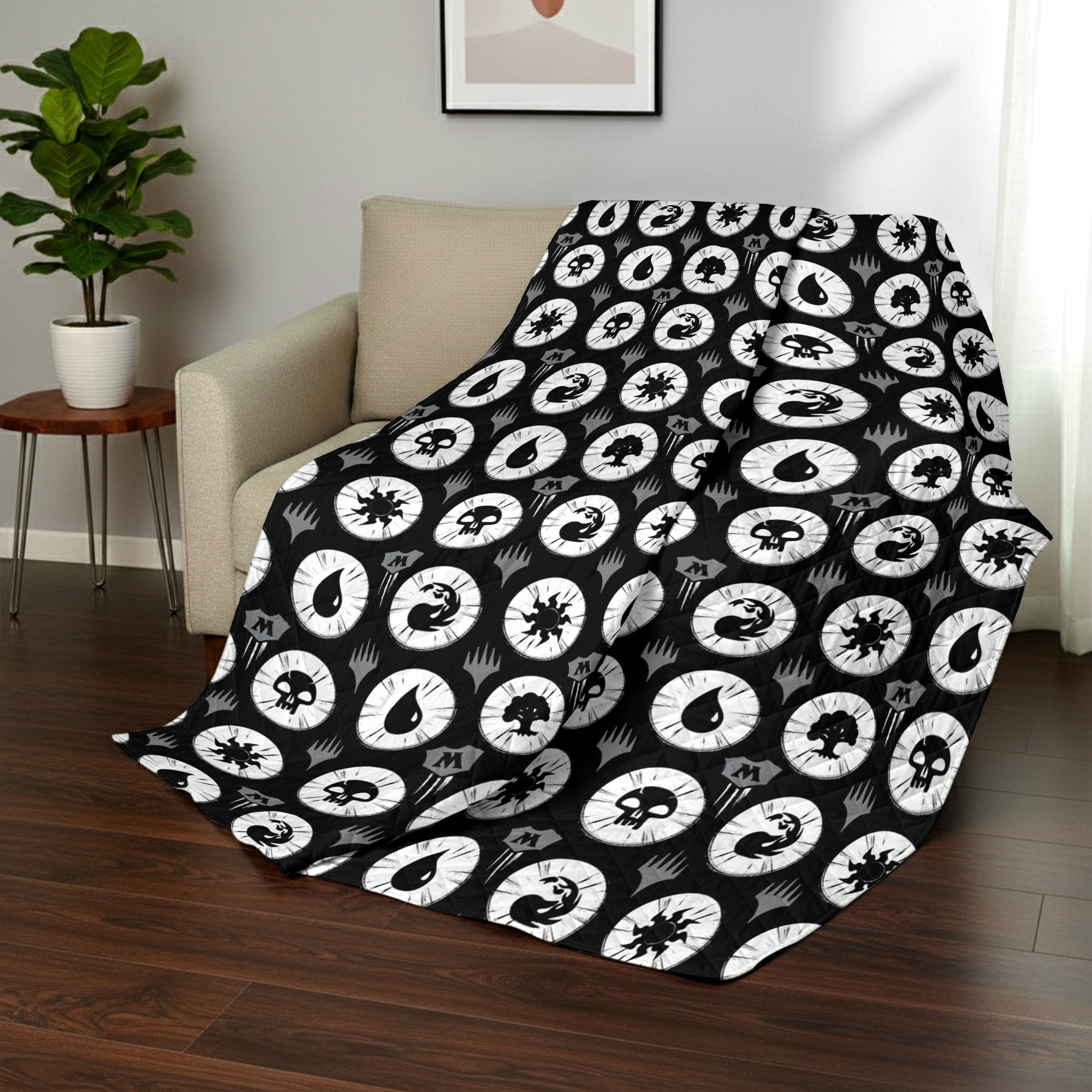 Magic The Gathering Animated Magic Twin/Full Quilted Blanket 60x90 inches, Kids Character Bedding