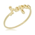 thumbnail image 2 of AVORA 10K Yellow Gold "HOPE" Ring with Bezel Simulated Diamond CZ, Size 5  - Size 5, 2 of 5