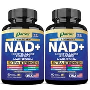 Parrox NAD+ Supplement with Vitamin B3 & B12, Magnesium, Resveratrol, Niacinamide, Turmeric, Ashwagandha, Lion’s Mane, Black Pepper Extract, Liposomal NAD, 10-in-1 Extra Strength (2 Pack)