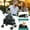 Black A, variant on Zksm 4 Wheel Pet Dog Stroller Foldable Carrier Strolling Cart for Medium Small Dog Cat with Cup Holder, Black