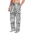 thumbnail image 2 of Uemuo Fall Forest Pattern Men's Wide Leg Palazzo Lounge Pants with Pockets Light Weight Loose Comfy Casual Pajama Pants-Medium, 2 of 9