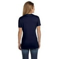 thumbnail image 2 of The Hanes Ladies 45 oz, 100% Ringspun Cotton nano-T V-Neck T-Shirt - NAVY - S, 2 of 2