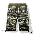 thumbnail image 4 of Xihbxyly Mens Shorts Cargo Shorts for Men, Cargo Shorts for Men Stretch Waist Cotton Hiking Short Casual Solid Zipper Button Pockets Cropped Cargo Shorts, 4 of 7