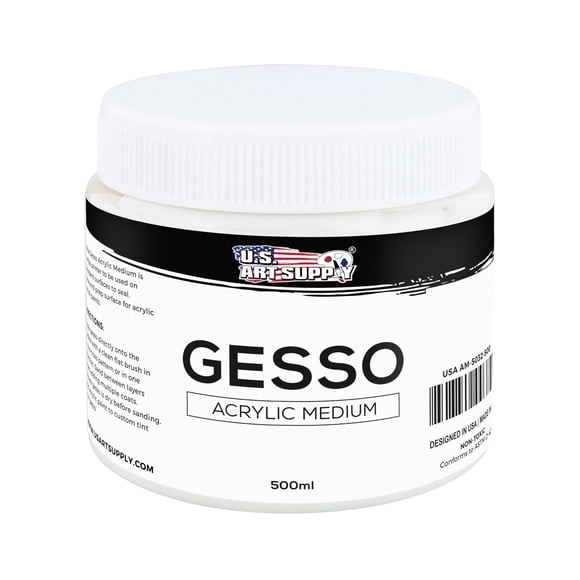 Gesso Primer U.S. Art Supply, transparente, 500 ml, para pintura al óleo y acrílica