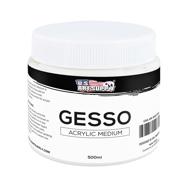Gesso Primer U.S. Art Supply, transparente, 500 ml, para pintura al óleo y acrílica