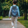 thumbnail image 3 of HUIACONG Dolphin Print School Backpack for Girls Boys Age 6-18 Large Capacity Lightweight Water-Resistant Bookbag for Elementary Middle High School Back to School Gift Daily Use, 3 of 7