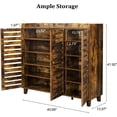 thumbnail image 2 of VINGLI 6-Tier Ultra Wide Shoe Cabinet - 3-Door Rustic Brown Wooden Storage Organizer for 30 Pairs, Farmhouse Entryway Shoe Rack with Adjustable Shelves, 2 of 9