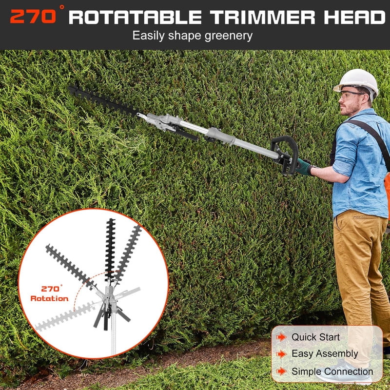 Floseru Gas Weed Wacker, 52CC 2-Stroke Weed Eater Gas Powered, 5 in 1 Multi-Functional Gas Hedge Trimmer Chainsaw String Trimmer for Gardening