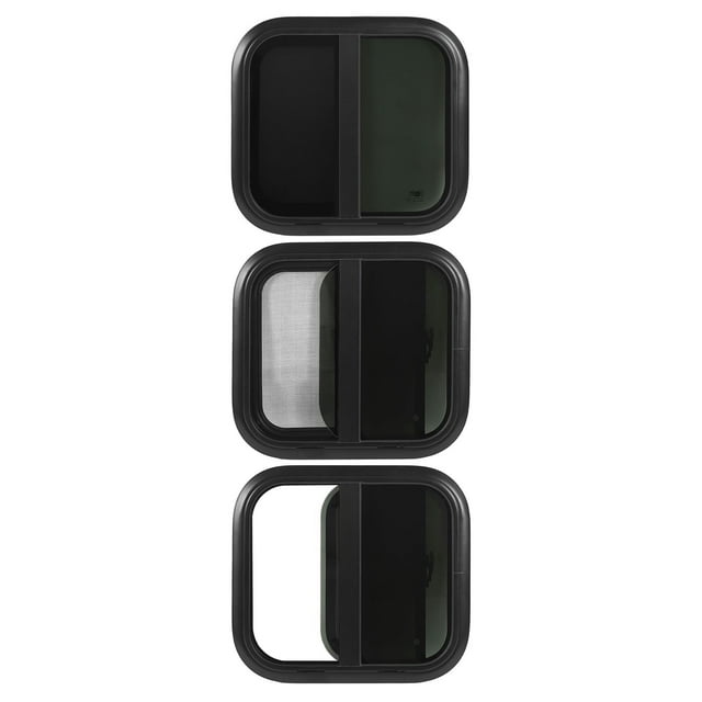 RVwith Net Rounded Corner Black Aluminum Alloy Push PullUV Resistant for Caravan Trailer
