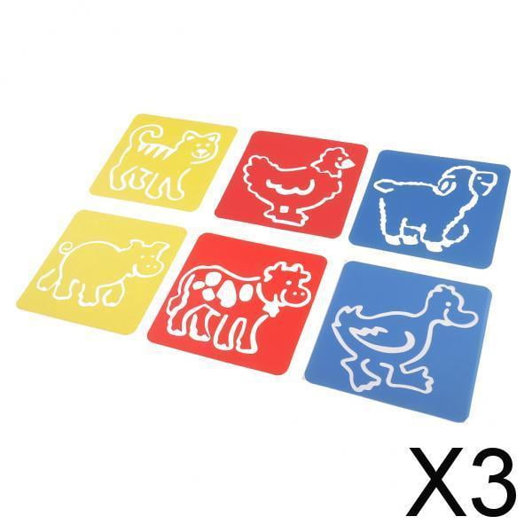 Paquete de 2-4 6 unids/set plantilla de dibujo regla de plantillas para niños manualidades DIY 14x15cm 3 piezas