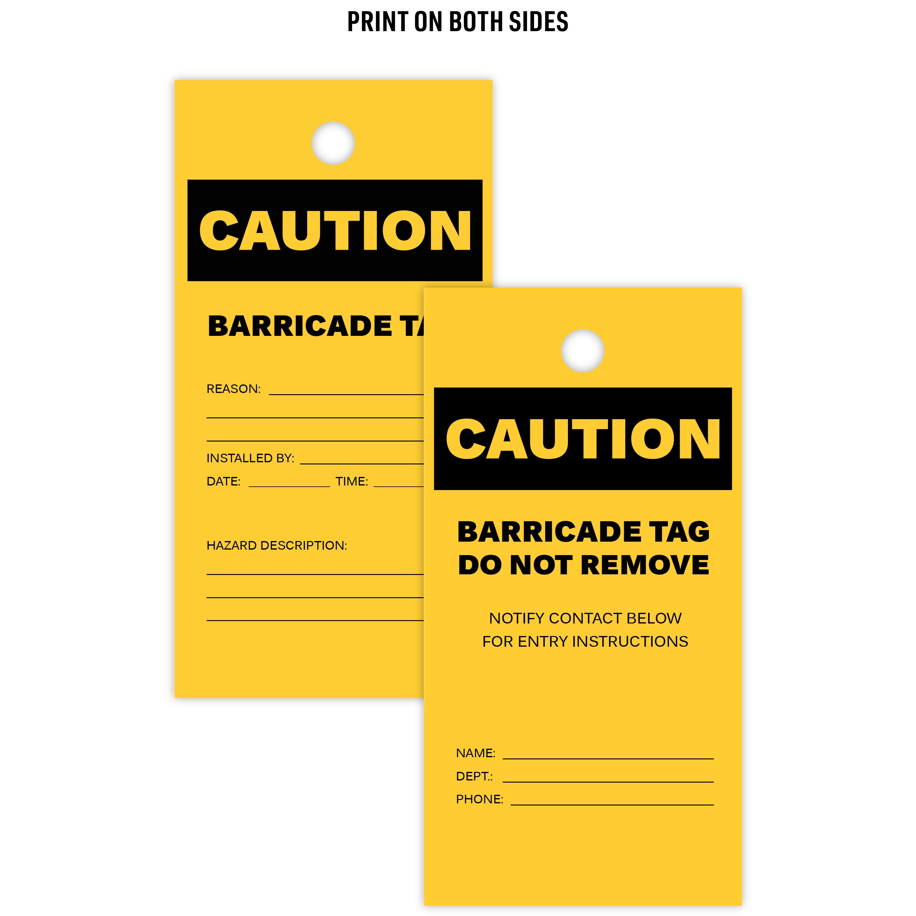 LabelTac® Caution Tag - Safety Yellow - Printable Tag Roll