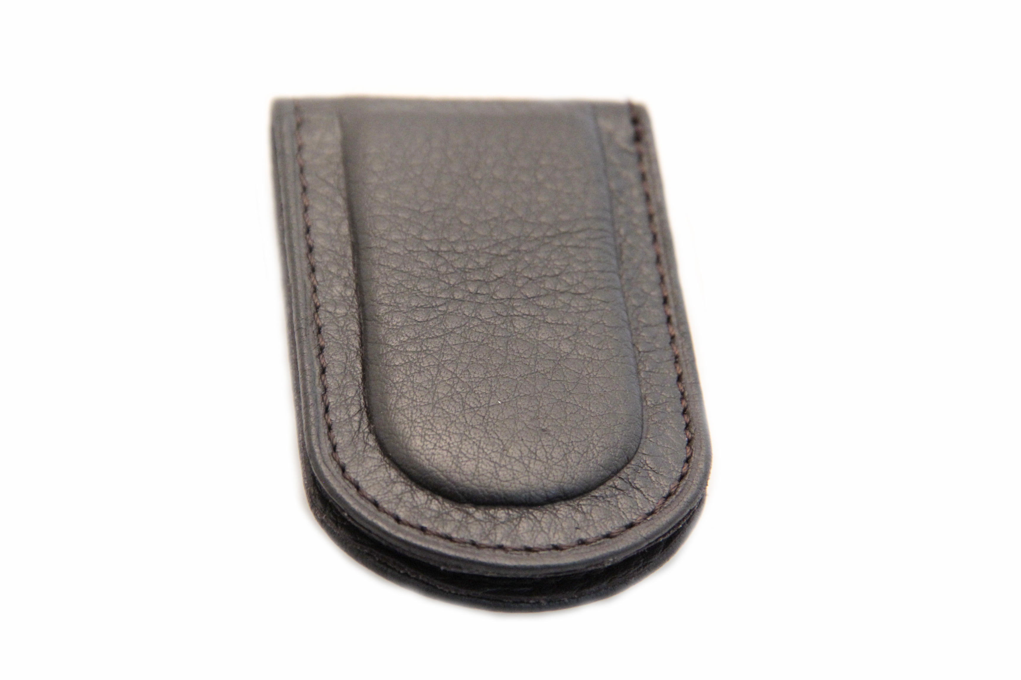 Mens Money Clip Plain Genuine Leather Magnet Magnetic Front Pocket New ...