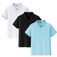 thumbnail image 3 of YOUYEDIAN Back To School Kids Polo Shirts Fashion Solid Color Breathable Comfy Sport Short Sleeve School Uniform Versatile Lapel Collar Quick Dry T-shirts, 3 of 5