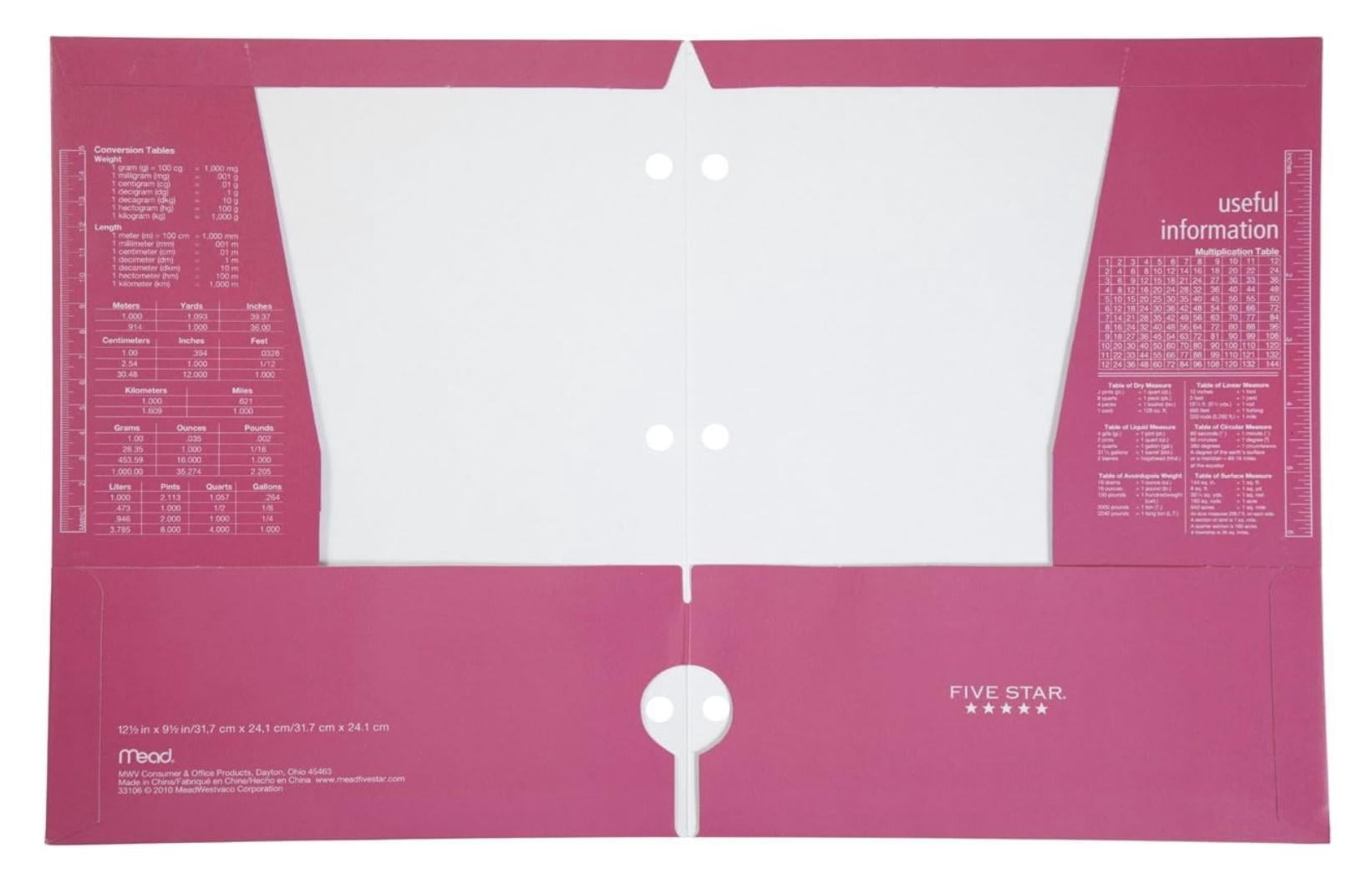 Five Star Folder, 4-Pocket, Pink (72085) - Walmart.com