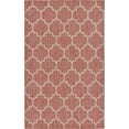 thumbnail image 1 of Unique Loom Treillis Collection Casual Marocain Treillis Transitionnel Tapis d'Intérieur et d'Extérieur, 5' x 8', Rouille Rouge/beige, 1 of 2