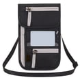 thumbnail image 1 of Hanging Neck Passport Bag Nylon Passport Credit ID Card Bag Secure Badge Holder Black, 1 of 3