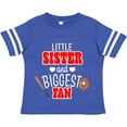 thumbnail image 3 of Inktastic Little Sister and Biggest Fan Baseball Glove and Bat Girls Toddler T-Shirt, 3 of 5