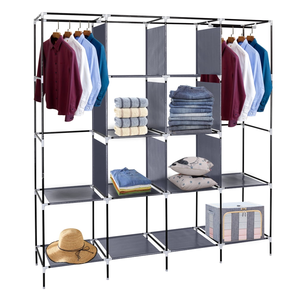 Lowestbest Portable Wardrobe Clothes Closet, Gray