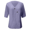 thumbnail image 3 of DuoJiaJ Trendy Women's Shirts For Casual Wear Versatile Regular Fit For Spring Summer And Fall Ideal With Jeans Women's Button Down Shirts Purple XL, 3 of 4