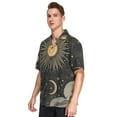 thumbnail image 2 of Sun and Moon Stars Waves Men's Hawaiian Wrinkle Free Button Down Short Sleeve Shirt Casual Shirts Beach Shirts, 2 of 8