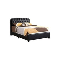 Glory Furniture Marilla Faux Leather Upholstered King Bed in Black