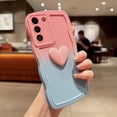 thumbnail image 3 of for Samsung Galaxy S22+ Plus Case, Cute Kawaii 3D Love Heart Gradient Color Curly Wave Frame Camera Lens Cover Shockproof Soft Silicone S22 Plus Phone Case 6.6" for Women (Pink Blue), 3 of 9