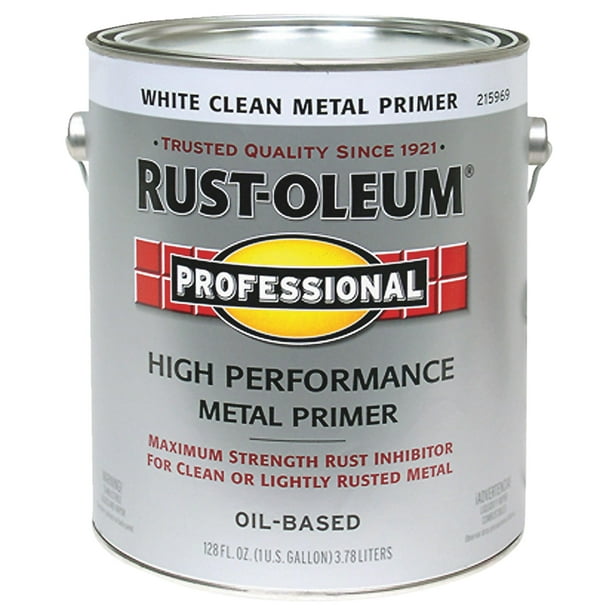 RUSTOLEUM 215969 Professional Rusty Metal Primer, Flat, White, 1 gal