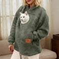 thumbnail image 6 of Cat Pouch Hoodie Pet Carrier Hoodie Zipper Kangaroo Pocket Sweatshirt With Pet Pouch Fleece Warm Pet Sweatshirt Outdoor, 6 of 9