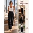 thumbnail image 6 of Cuteduck Women's Solid Color Wide Leg Pants – High Waisted Flowy Palazzo Trousers with Slant Pockets Casual Loose Pants S-2XL, 6 of 7