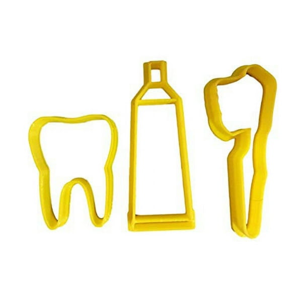 Tooth, Toothbrush, and Toothpaste Cookie Cutter (Set)- Fast Shipping - Sharp Edges - Exceptional Quality