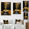 thumbnail image 4 of Designart "Yellow Forest silence Path" Floral Floater Framed Wall Art Living Room, 4 of 7