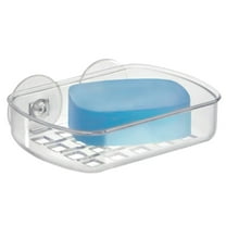 iDesign BPA-Free Plastic Suction Bar Soap Dish - 5.25" x 4" x 2", Clear,19600