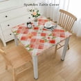 thumbnail image 2 of JEUXUS Checkered Outdoor Fitted Square Tablecloth, 100% Polyester, Easy to Clean and Protect Your Table White, 2 of 7
