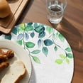 thumbnail image 4 of Round Placemats Ombre Green Plant 15 inch Set of 6 Table Mats for Dining Table Watercolor Leaf Heat Resistant Non-Slip Kitchen & Home Decorative Place Mat Set, 4 of 8