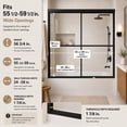 thumbnail image 2 of Niveal 55"-59" W x 56" H Framed Double Sliding Tub Door Clear Glass,Matte Black Finish, 2 of 13