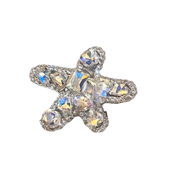Rhinestone Hair Clip Girl Hairpin Starfish Dog Shape with Sparkling Rhinestones Stable Anti-slip Design Side Bang Hair Clip Decorative for Styling