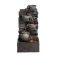 thumbnail image 1 of Teamson Home Outdoor 28.5 4 Tier Cascading Bowl Stacked Stone Fountain Yard Décor Gray, 1 of 5