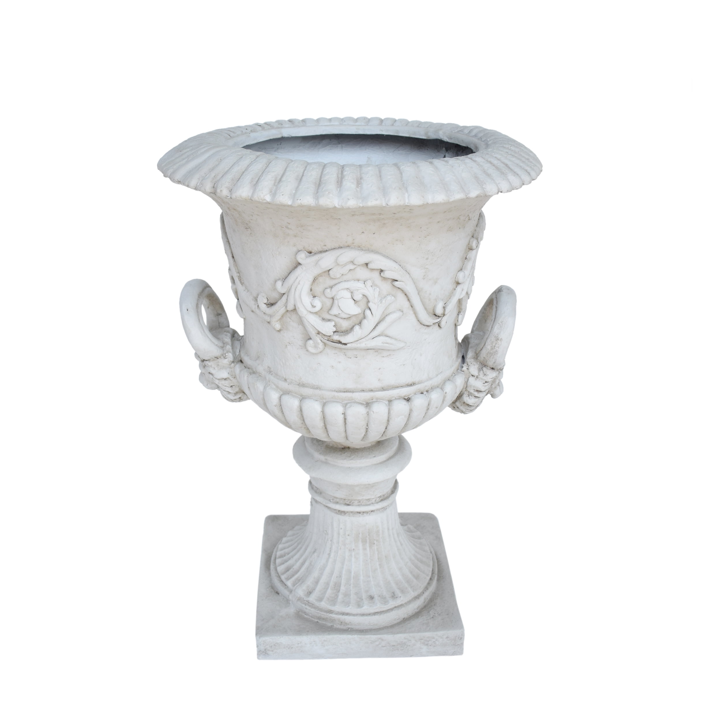 Alena Outdoor Light Weight Concrete Chalice Garden Urn Planter, Antique