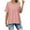 Pink, variant on fatyb Women's Short Sleeve Tops Casual V Neck Ruffle Dressy T Shirts Solid Color Loose Summer Blouses