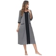 thumbnail image 4 of Robes for Women: Syphoria Zip Up Front Summer Robe for Women, 3/4 Sleeves Lightweight Housecoat with Pockets, 4 of 5