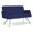 OpenHous Cobalt, variant on Willow Lounge Lobby Reception Waiting Room Loveseat / Silver Steel / Black
