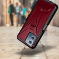 thumbnail image 2 of DALUX V Hybrid Kickstand Holster Phone Case Compatible with Motorola Moto G Stylus 5G (2023) - Solid Burgundy, 2 of 3