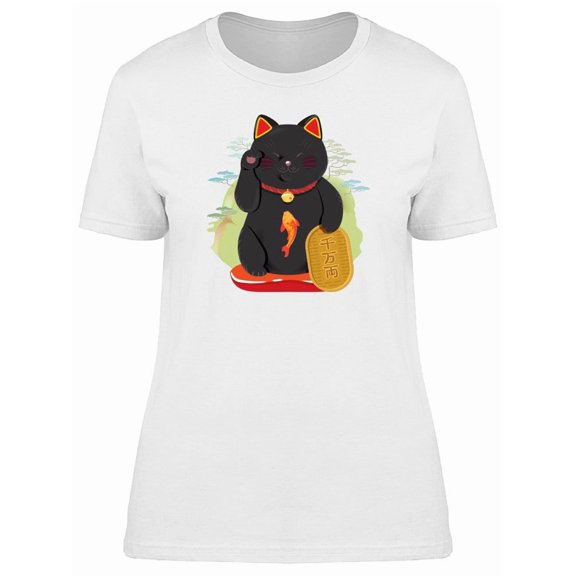 Lovely Maneki Neko Doodle Tee Women's -Image by Shutterstock