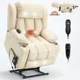 thumbnail image 5 of Recliners and Massage Chairs Dual Motor Infinite Position Up to 350 LBS Leatherair Power Lift Recliner Chair, Heavy Duty Motion Mechanism with 8-Point Vibration Massage and Lumbar Heating, Stainless, 5 of 20